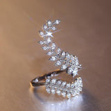 New Arrival Fashion Leaf Delicate High Quality AAA+ Cubic Zirconia Diamonds Adjustable Ring - The Jewellery Supermarket