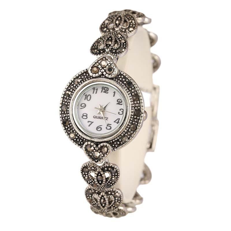 New Fashion Designer Promotion Tibetan Silver Crystal Bracelet Wristwatch For Women - The Jewellery Supermarket