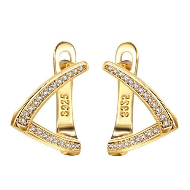 New Fashion Irregular Geometric AAA+ Cubic Zirconia Diamonds Turning Earrings - The Jewellery Supermarket