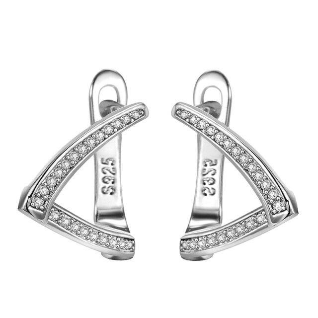 New Fashion Irregular Geometric AAA+ Cubic Zirconia Diamonds Turning Earrings - The Jewellery Supermarket
