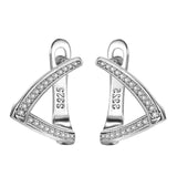 New Fashion Irregular Geometric AAA+ Cubic Zirconia Diamonds Turning Earrings - The Jewellery Supermarket