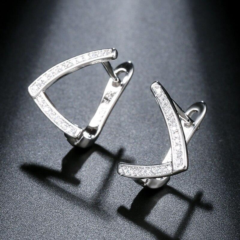 New Fashion Irregular Geometric AAA+ Cubic Zirconia Diamonds Turning Earrings - The Jewellery Supermarket