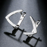 New Fashion Irregular Geometric AAA+ Cubic Zirconia Diamonds Turning Earrings - The Jewellery Supermarket