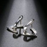 New Fashion Irregular Geometric AAA+ Cubic Zirconia Diamonds Turning Earrings - The Jewellery Supermarket