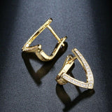 New Fashion Irregular Geometric AAA+ Cubic Zirconia Diamonds Turning Earrings - The Jewellery Supermarket