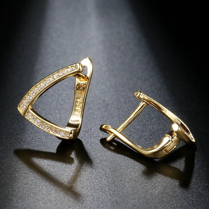 New Fashion Irregular Geometric AAA+ Cubic Zirconia Diamonds Turning Earrings - The Jewellery Supermarket
