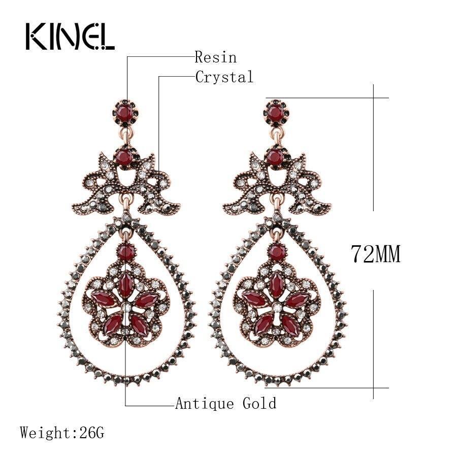 New Fashion Water Drop Red Resin Crystal Flowers Earrings For Women - The Jewellery Supermarket