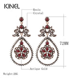 New Fashion Water Drop Red Resin Crystal Flowers Earrings For Women - The Jewellery Supermarket
