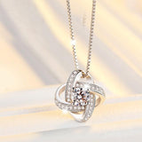 New Four Leaf Clover Flower 925 Silver Choker Necklace Pendant