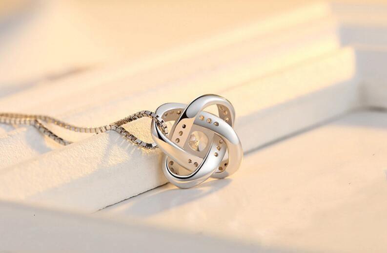 New Four Leaf Clover Flower 925 Silver Choker Necklace Pendant - The Jewellery Supermarket