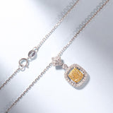New Luxury Yellow Color AAA+ CZ Cushion Diamond Necklace - The Jewellery Supermarket