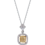 New Luxury Yellow Color AAA+ CZ Cushion Diamond Necklace - The Jewellery Supermarket