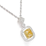 New Luxury Yellow Color AAA+ CZ Cushion Diamond Necklace - The Jewellery Supermarket