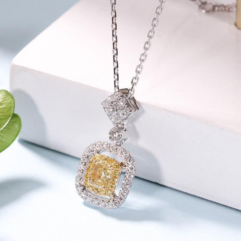 New Luxury Yellow Color AAA+ CZ Cushion Diamond Necklace - The Jewellery Supermarket