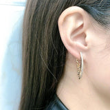 New Rose Gold AAA+ Natural Zircon Flower Micro Wax Inlay Hollow Drop Earrings - The Jewellery Supermarket
