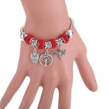 New Tree Of Life Lobster Buckle Snake Chain Beaded Bangles - The Jewellery Supermarket