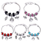 New Tree Of Life Lobster Buckle Snake Chain Beaded Bangles