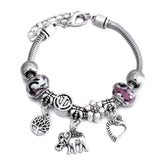 New Tree Of Life Lobster Buckle Snake Chain Beaded Bangles - The Jewellery Supermarket