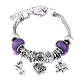 New Tree Of Life Lobster Buckle Snake Chain Beaded Bangles - The Jewellery Supermarket