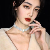 New Trend Jewellery Fashion Elegant Light Luxury Three-Layer Pearl Collar, - The Jewellery Supermarket