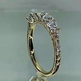 New Trendy 5 Round AAA+ Cubic Zirconia Diamonds Stylish Delicate Luxury Ring - The Jewellery Supermarket