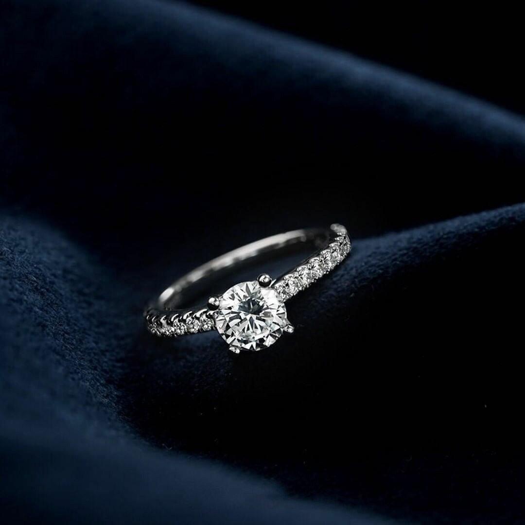 Original Sterling Silver 5mm Round Cut High Quality AAA+ Cubic Zirconia Diamonds Ring - The Jewellery Supermarket