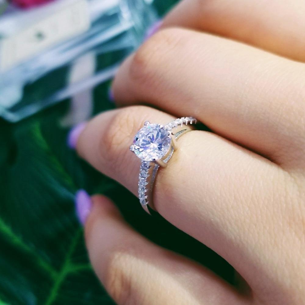 Original Sterling Silver 5mm Round Cut High Quality AAA+ Cubic Zirconia Diamonds Ring - The Jewellery Supermarket