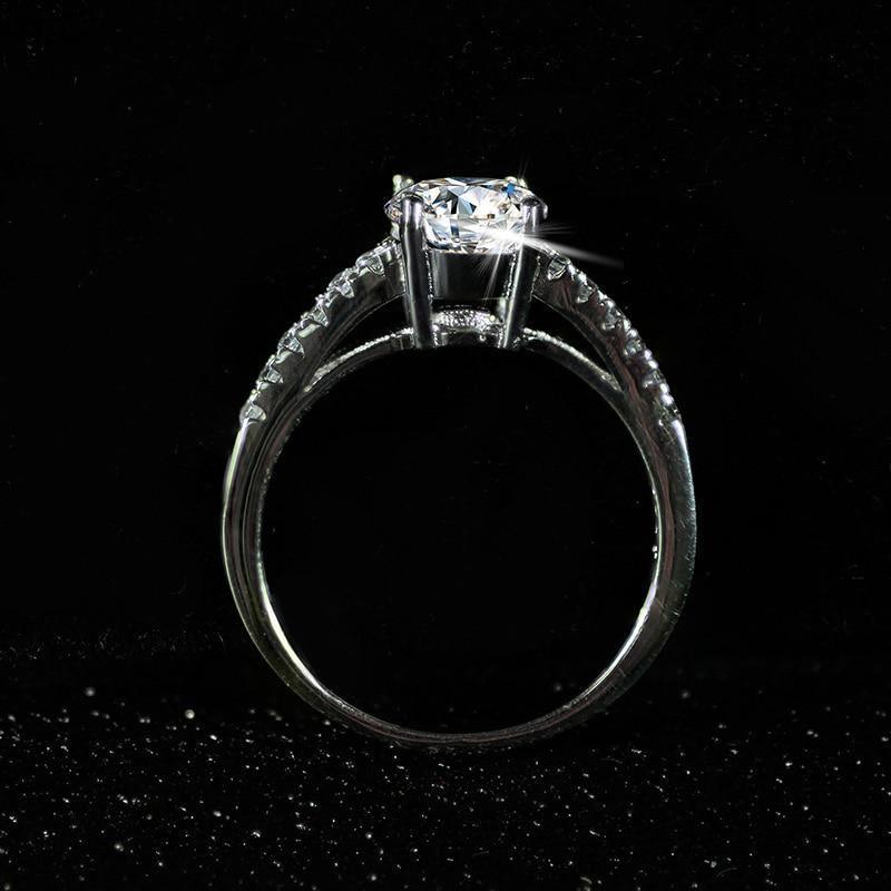 Original Sterling Silver 5mm Round Cut High Quality AAA+ Cubic Zirconia Diamonds Ring - The Jewellery Supermarket