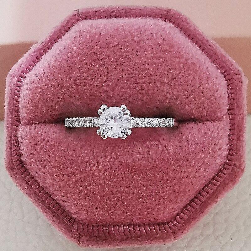 Original Sterling Silver 5mm Round Cut High Quality AAA+ Cubic Zirconia Diamonds Ring - The Jewellery Supermarket