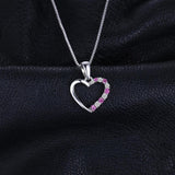 Pretty 925 Sterling Silver High Grade Pink Sapphire Pendant - The Jewellery Supermarket