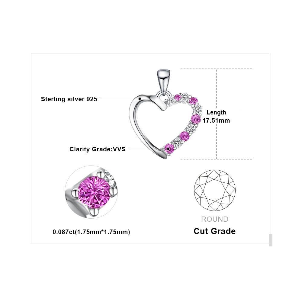 Pretty 925 Sterling Silver High Grade Pink Sapphire Pendant - The Jewellery Supermarket