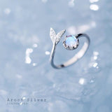Pretty 925 Sterling Silver tail Moonstone Ring - Best Online Prices