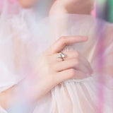 Pretty 925 Sterling Silver tail Moonstone Ring - Best Online Prices - The Jewellery Supermarket