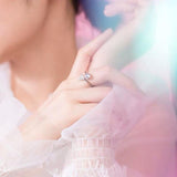 Pretty 925 Sterling Silver tail Moonstone Ring - Best Online Prices - The Jewellery Supermarket