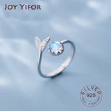 Pretty 925 Sterling Silver tail Moonstone Ring - Best Online Prices - The Jewellery Supermarket