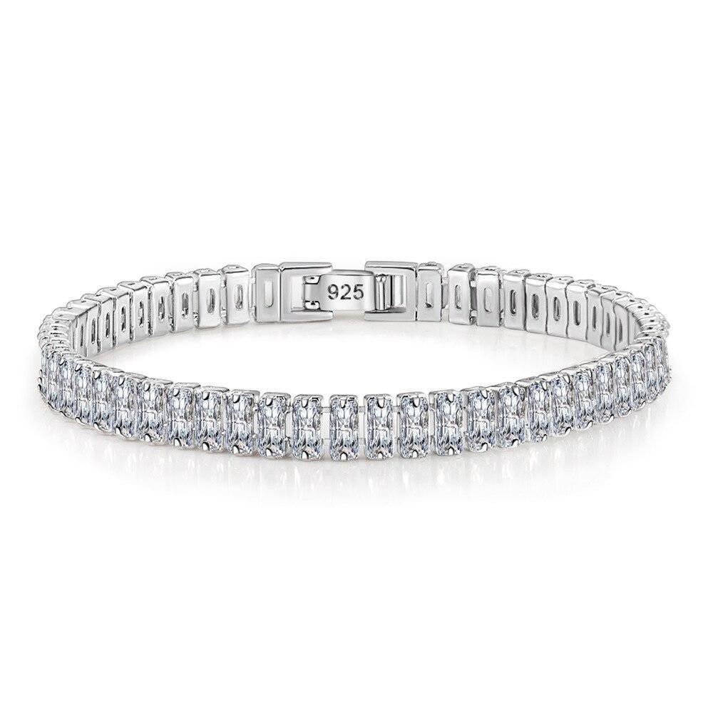 + PRICE DROP + Fine jewellery 925 Silver Colour Simulated Diamond 4mm Tennis Bracelet - The Jewellery Supermarket