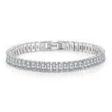 + PRICE DROP + Fine jewellery 925 Silver Colour Simulated Diamond 4mm Tennis Bracelet - The Jewellery Supermarket