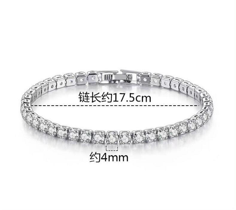 + PRICE DROP + Fine jewellery 925 Silver Colour Simulated Diamond 4mm Tennis Bracelet - The Jewellery Supermarket