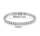 + PRICE DROP + Fine jewellery 925 Silver Colour Simulated Diamond 4mm Tennis Bracelet - The Jewellery Supermarket