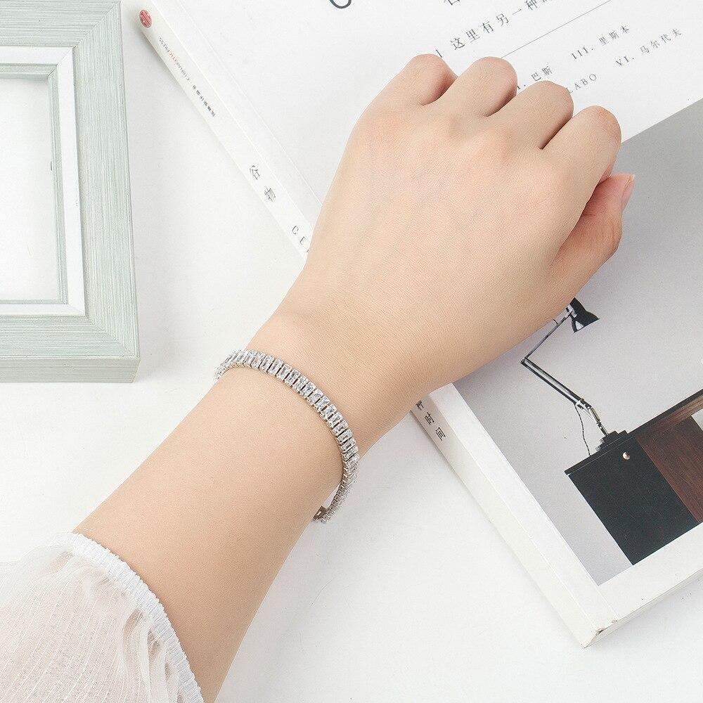 + PRICE DROP + Fine jewellery 925 Silver Colour Simulated Diamond 4mm Tennis Bracelet - The Jewellery Supermarket