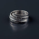 Real 925 Sterling Pretty Silver Feather Ring - Best Online Prices - The Jewellery Supermarket
