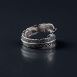 Real 925 Sterling Pretty Silver Feather Ring - Best Online Prices - The Jewellery Supermarket