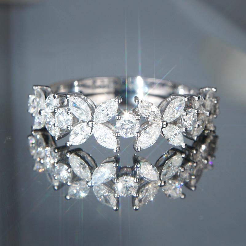 Romantic Flower Design AAA+ Cubic Zirconia Diamonds Luxury Statement Ring - The Jewellery Supermarket