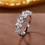 Romantic Flower Design AAA+ Cubic Zirconia Diamonds Luxury Statement Ring - The Jewellery Supermarket