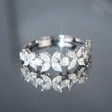 Romantic Flower Design AAA+ Cubic Zirconia Diamonds Luxury Statement Ring - The Jewellery Supermarket