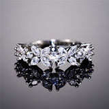 Romantic Flower Design AAA+ Cubic Zirconia Diamonds Luxury Statement Ring - The Jewellery Supermarket