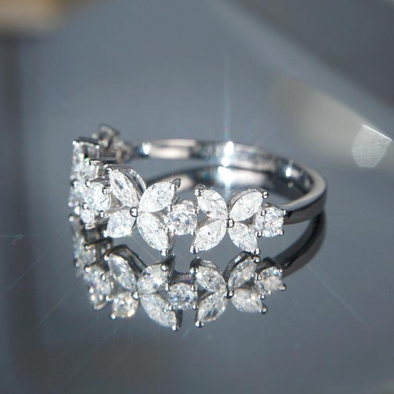 Romantic Flower Design AAA+ Cubic Zirconia Diamonds Luxury Statement Ring - The Jewellery Supermarket