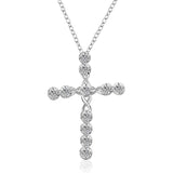 Silver Charms Noble Fashion Jewelry - Classic Cross Crystal Necklace - The Jewellery Supermarket