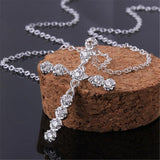 Silver Charms Noble Fashion Jewelry - Classic Cross Crystal Necklace - The Jewellery Supermarket