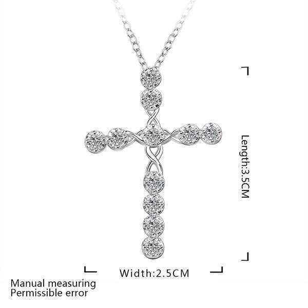 Silver Charms Noble Fashion Jewelry - Classic Cross Crystal Necklace - The Jewellery Supermarket
